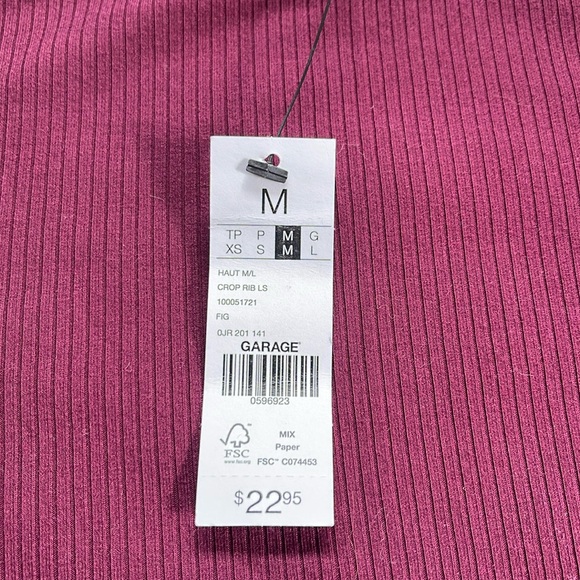 NWT Garage Long Sleeve Crop Top - Picture 3 of 3